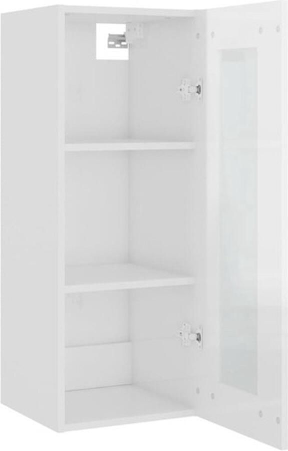 VidaXL Hangkast Hangkasten Hangende Kast Kastje Hangkast 34-5x34x90 cm hoogglans wit