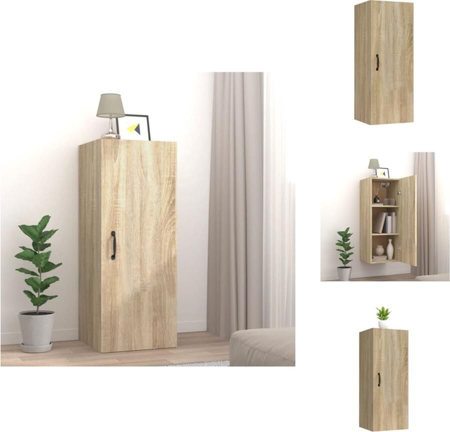 VidaXL Hangkast Hangkasten Hangende Kast Kastje Wandkast 34-5x34x90 cm bewerkt hout sonoma eikenkleurig