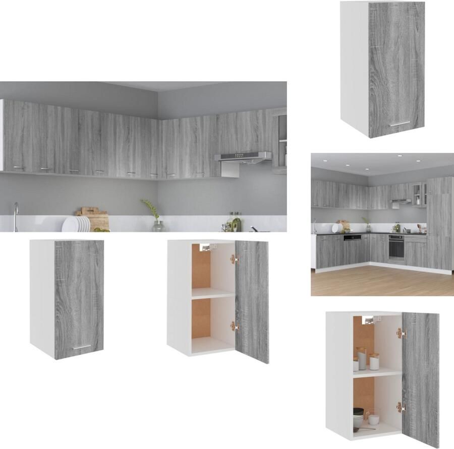 VidaXL -Hangkast-29 5x31x60-cm-bewerkt-hout-grijs-sonoma-eikenkleurig - Foto 2