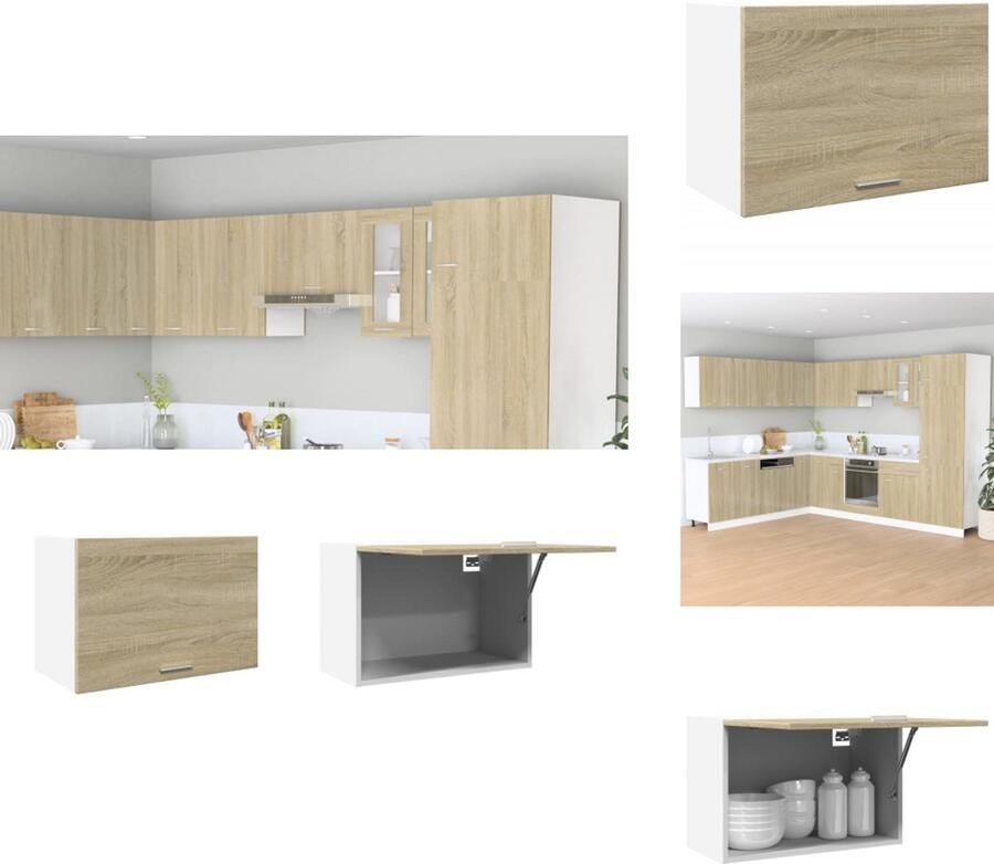 VidaXL Hangkast Hangkasten Keukenkast Keuken Opbergkast Hangkast 60x31x40 cm spaanplaat sonoma eikenkleurig