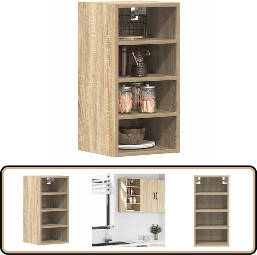 VidaXL Hangkast Sonoma Eiken 30x30x60 cm Keukenopbergruimte Wandschapskasten Houten Keukenkasten Sonomaneik Kleur Kleine Keukenkast