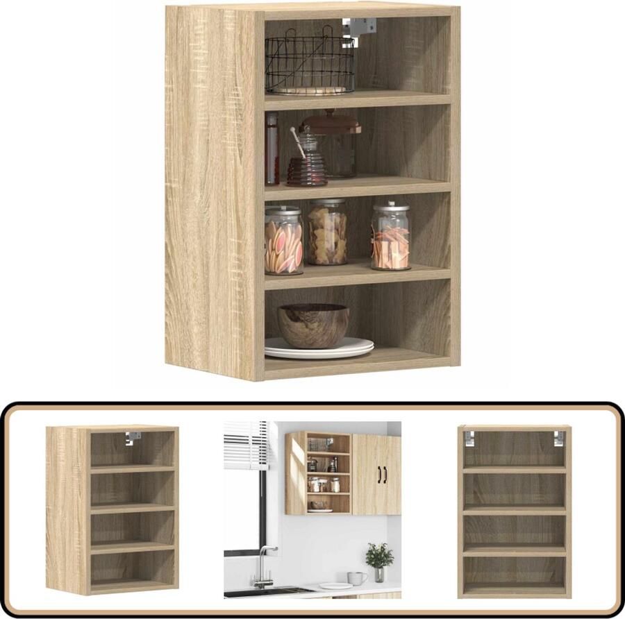 VidaXL Hangkast Sonoma Eiken 40x29 5x60cm Keukenopbergkast Wandschrank Houten Kast Keukenkasten Opslagruimte