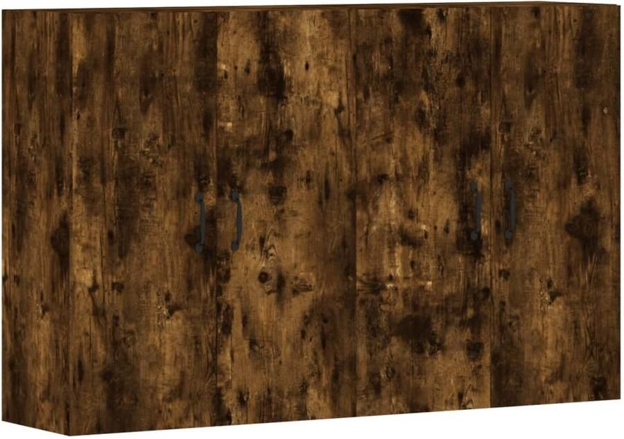 VidaXL Hangkasten Set van 2 Gerookt Eiken 69 5x34x90 cm Wandkast Hangkast Bergruimte Houten Kast Eiken Meubilair