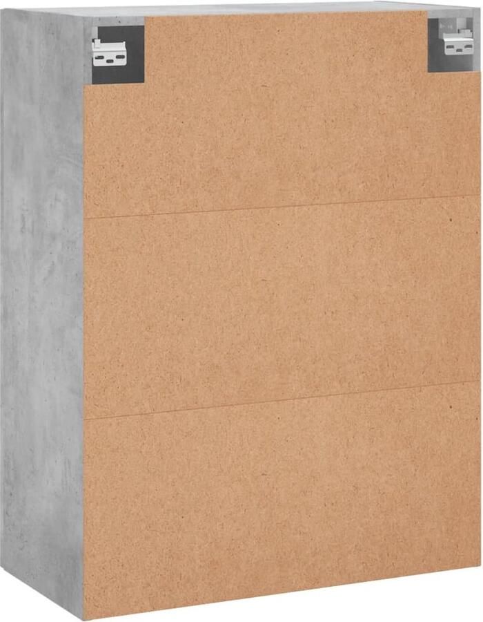 VidaXL Hangkasten 2 stuks Betongrijs 69 5x34x90 cm Wandkast Hangkast Opbergkast Beton Grijs Houten Kast