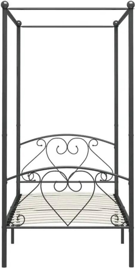 VidaXL Hemelbedframe Grijs 90x200 cm Hemelbed Bed Frame Metalen Bed Grijss Bed Tweepersoons Bed Hoofdeinde Bed - Foto 2