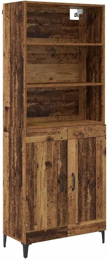 VidaXL Highboard 2 st Oud hout 69 5 x 34 x 180 cm Bewerkt hout - Foto 2