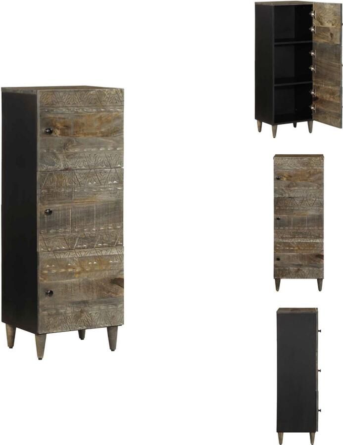 VidaXL Highboard Hoge Planken Opbergkast Buffet Hoge kast 40x33x110 cm massief mangohout