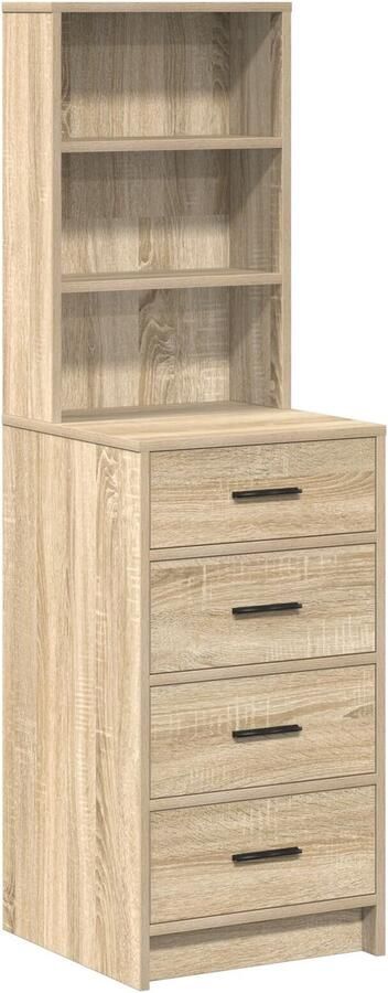 VidaXL Highboard met lade Sonoma eiken 40 x 41 x 135 cm Bewerkt hout - Foto 2