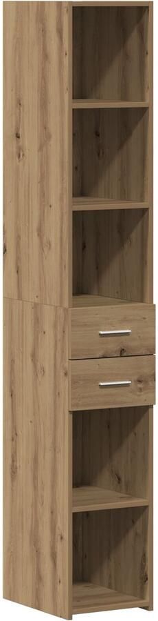 VidaXL Dressoir Zwart eiken Bewerkt hout 30 x 42 5 x 225 cm Dressoir - Foto 2