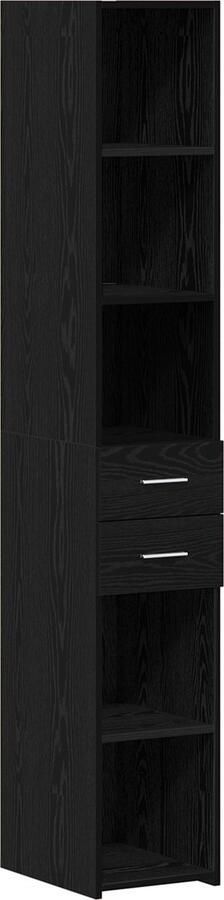 VidaXL Dressoir Zwart eiken Bewerkt hout 30 x 42 5 x 225 cm Dressoir