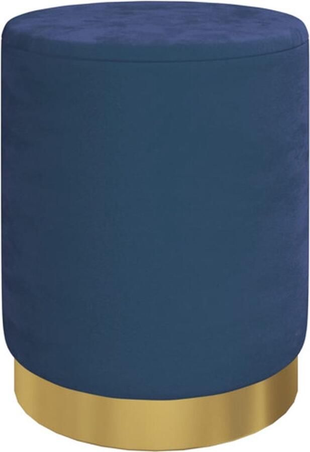 VidaXL Hocker met opbergruimte rond fluweel 31 x 37 cm blauw