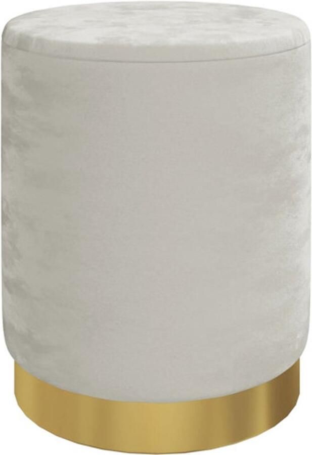 VidaXL Hocker met opbergruimte rond fluweel 31 x 37 cm lichtgrijs