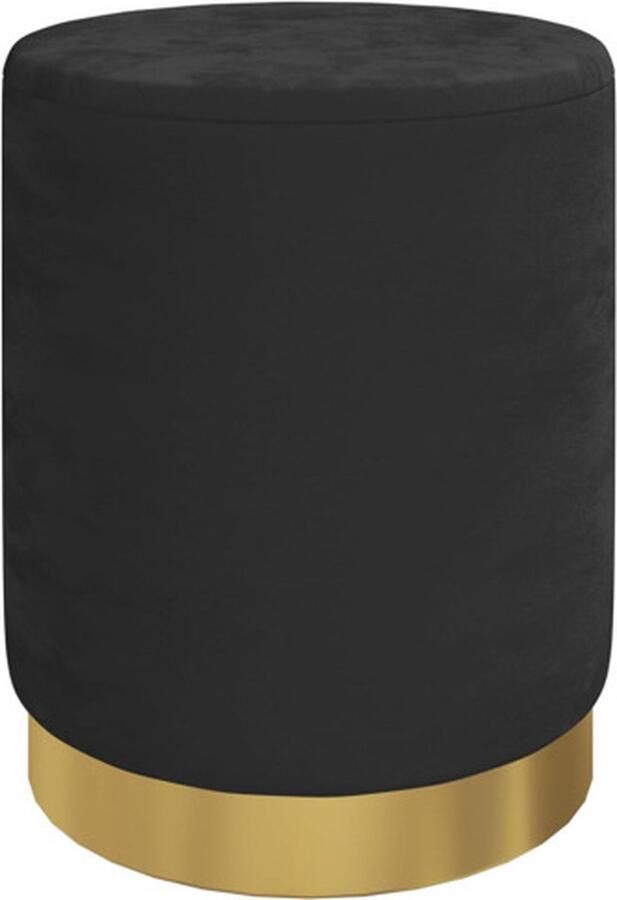 VidaXL Hocker met opbergruimte rond fluweel 31 x 37 cm zwart