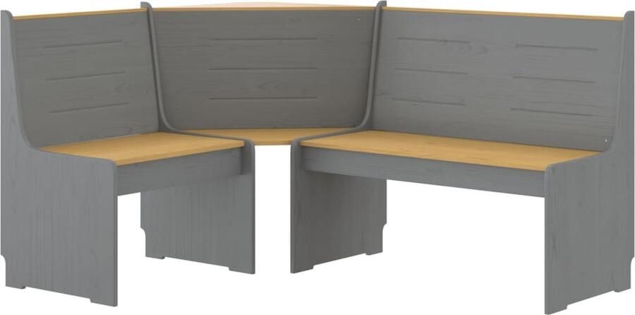 Vida XL vidaXL Hoekbank REINE 151 cm massief grenenhout honingbruin en grijs-VXL-327248 - Foto 3
