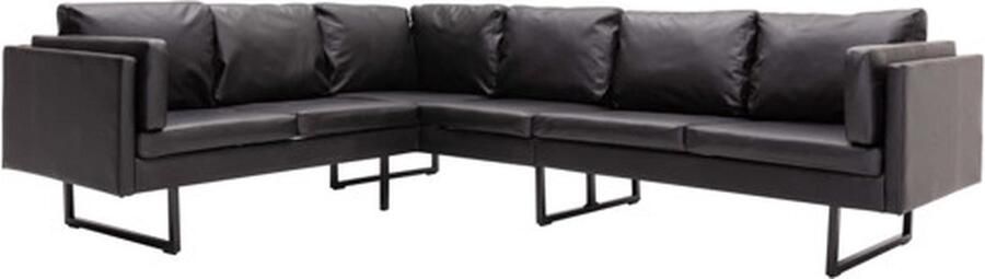 VidaXL Hoekbank kunstleer zwart