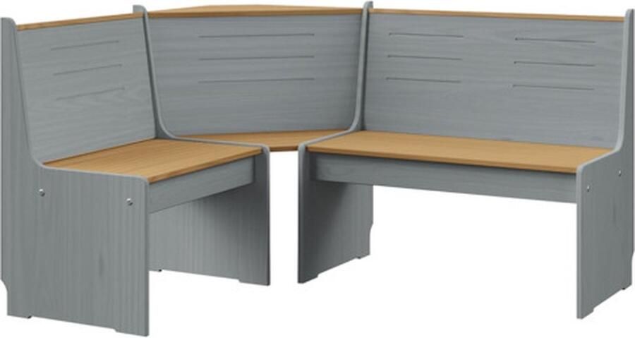 Vida XL vidaXL Hoekbank REINE 151 cm massief grenenhout honingbruin en grijs-VXL-327248 - Foto 2