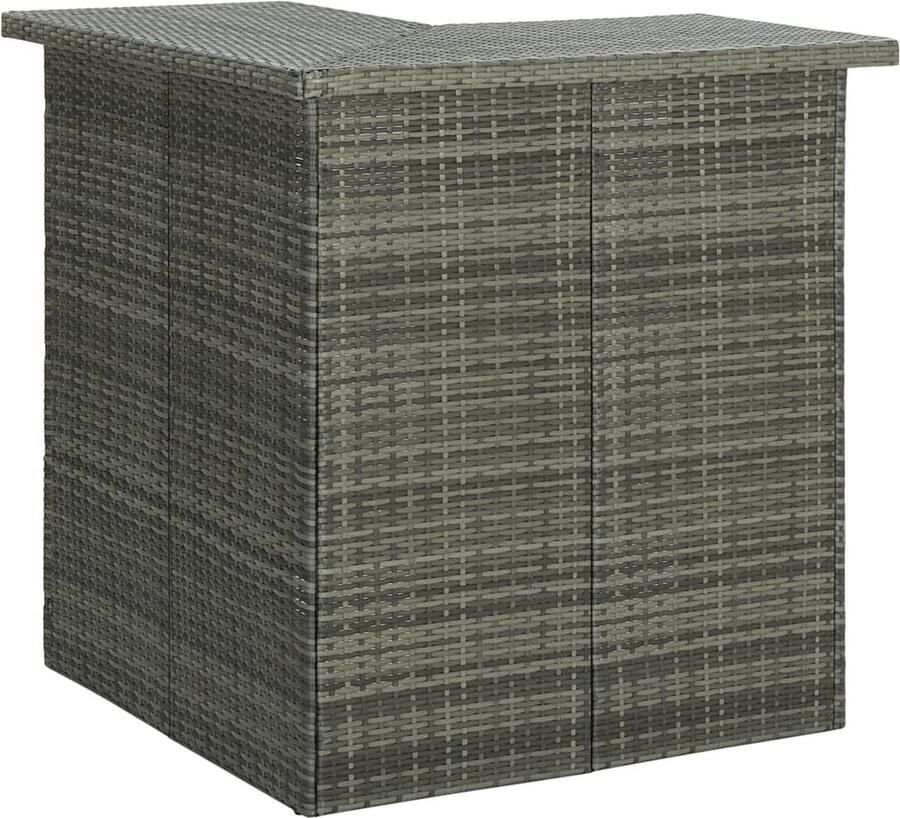 VidaXL Hoekbartafel 100x50x105 cm poly rattan grijs Hoekbartafel Bartafel Buitentafel Terrasmeubel Poly Rattan Grey Furniture Lounge Set - Foto 2