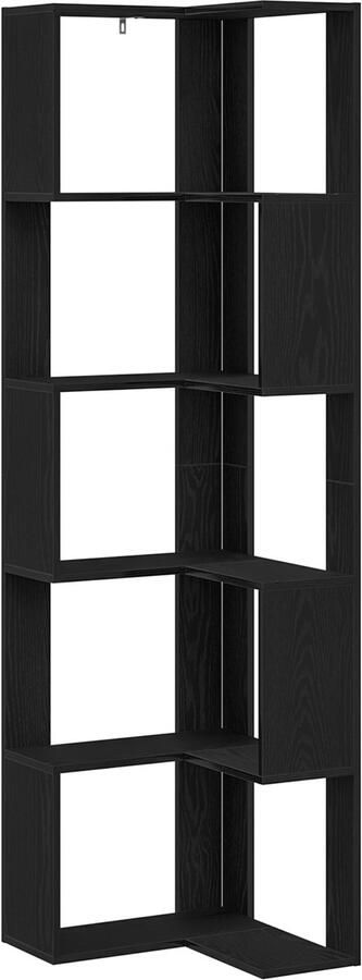 VidaXL Hoekboekenkast Zwarte eiken Bewerkt hout Hoog Hoekkast Anders