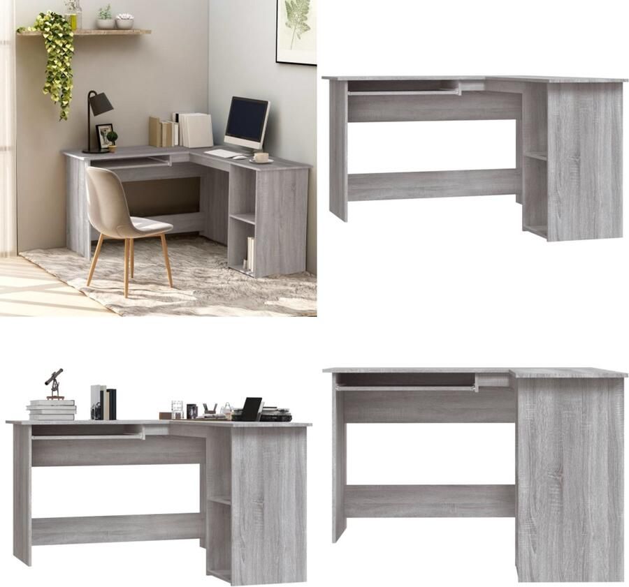 VidaXL -Hoekbureau-120x140x75-cm-bewerkt-hout-grijs-sonoma-eikenkleurig