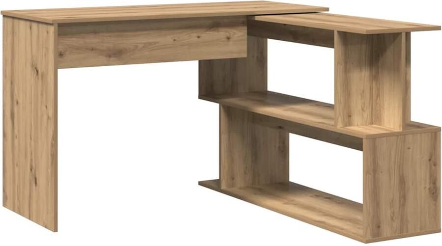 VidaXL Hoekbureau 200 5x50x76 cm bewerkt hout artisanaal eikenkleur