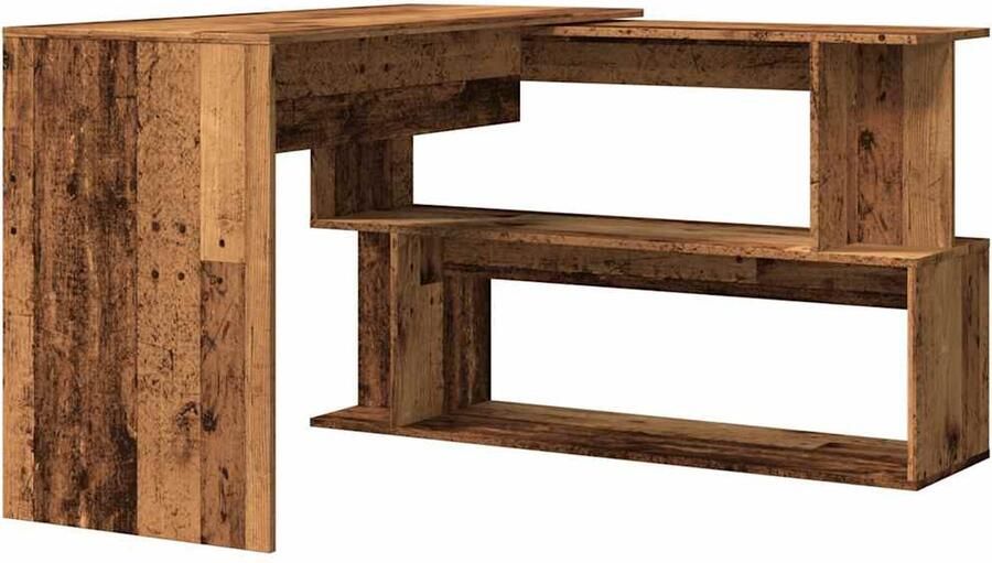 VidaXL Hoekbureau 200 5x50x76 cm bewerkt hout oud houtkleurig