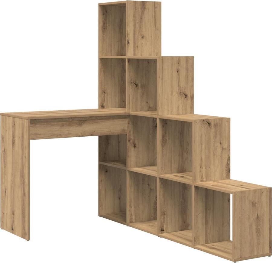 VidaXL Hoekbureau artisanaal eikenkleurig 101.5 x 149.5 x 149.5 cm