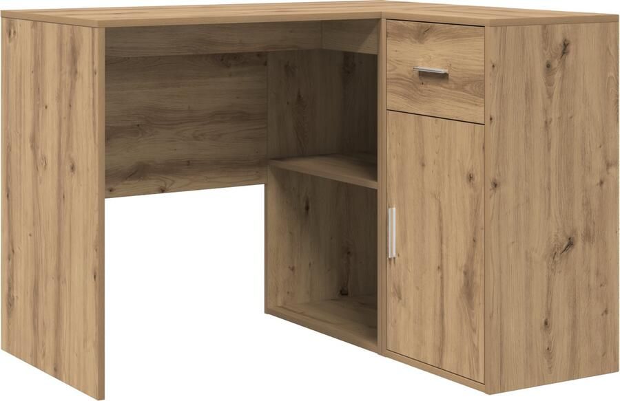 VidaXL Hoekbureau met lade artisanaal eikenkleurig 102 x 50 x 75 cm