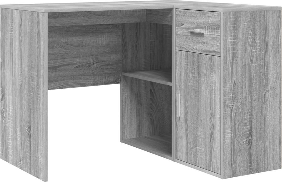 VidaXL Hoekbureau met lade Grijs sonoma 102 x 50 x 75 cm Bewerkt hout
