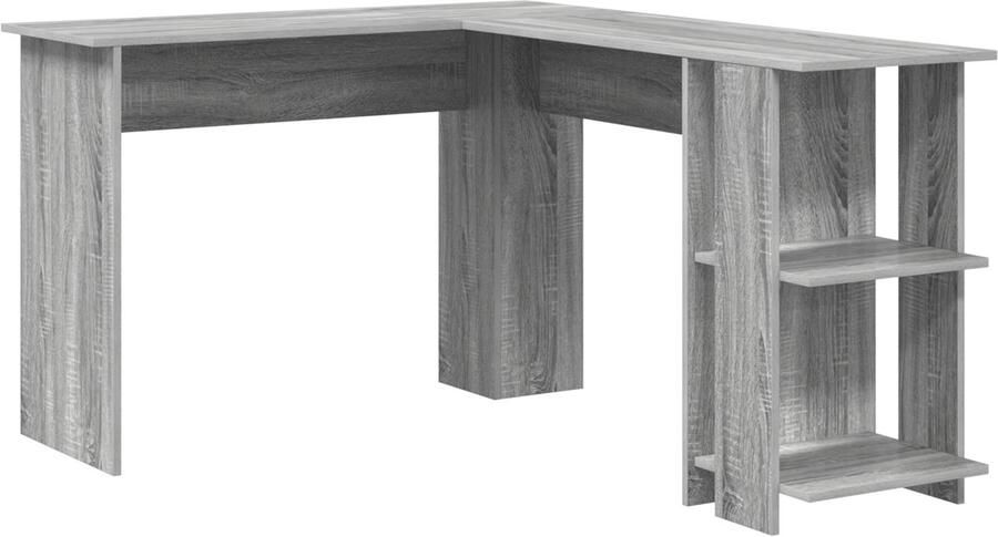 VidaXL Grijs Hoekkantoor Grijs Sonoma MDF Standaard Grijs Hoekkantoor