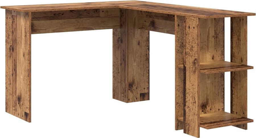 VidaXL Bruin Hoekbureau Oud hout MDF Middelgroot Bruin Hoekbureau