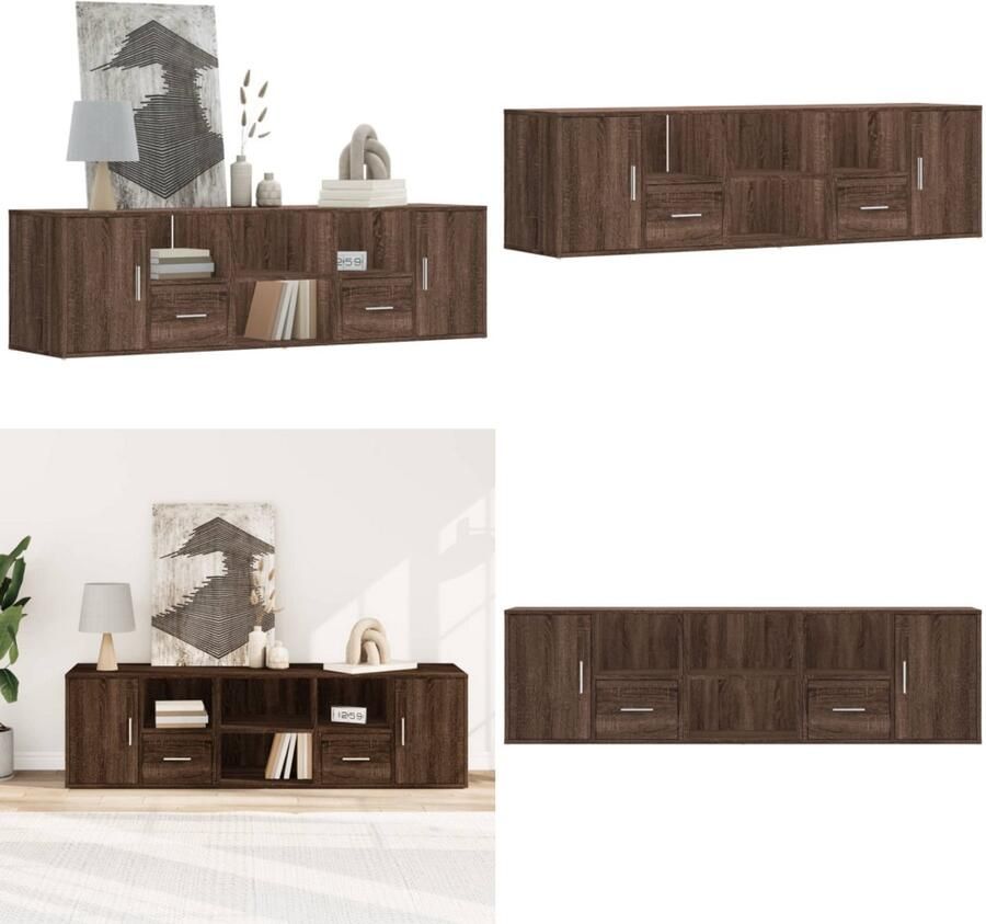 VidaXL Hoekkast 160x40x45 cm bewerkt hout bruin eikenkleurig Hoekkast Hoekkasten Hoek Kast Schappenkast