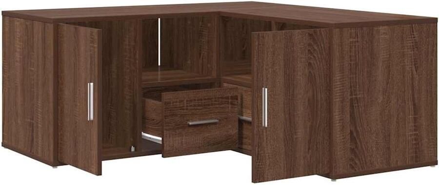 VidaXL Hoekkast 160x40x45 cm bewerkt hout bruin eikenkleurig