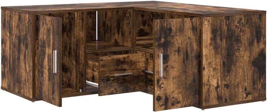 VidaXL Hoekkast 160x40x45 cm bewerkt hout gerookt eikenkleurig