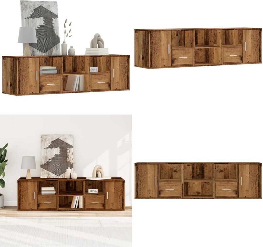 VidaXL Hoekkast 160x40x45 cm bewerkt hout oud hout Hoekkast Hoekkasten Hoek Kast Schappenkast