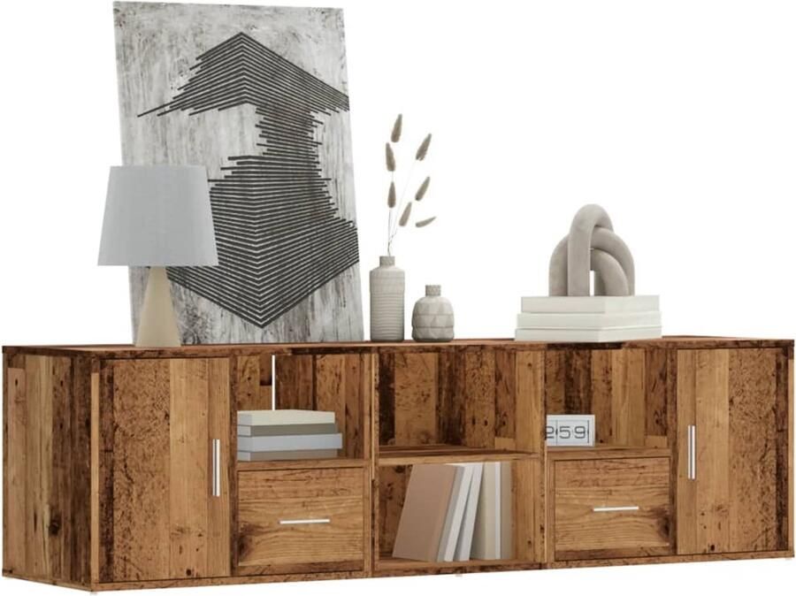 VidaXL Hoekkast 160x40x45 cm Bewerkt Hout Oud Hout Hoekkast Hoekkasten Hoek Kast Schappenkast