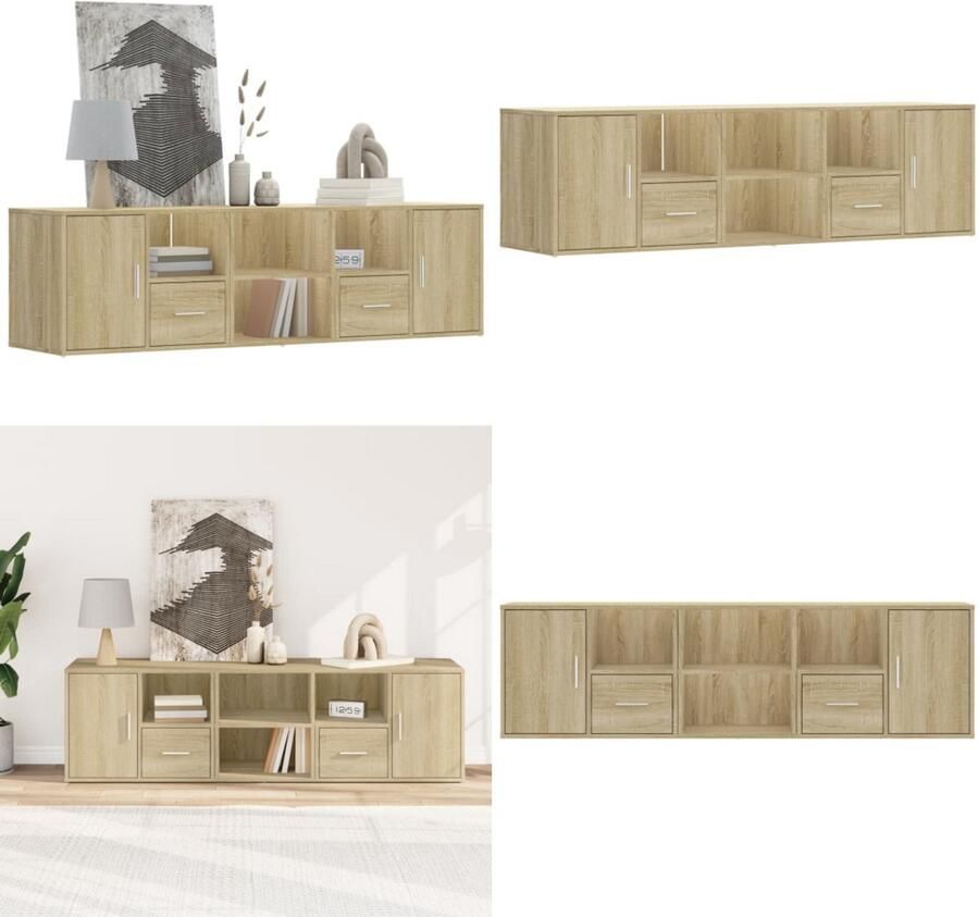 VidaXL Hoekkast 160x40x45 cm bewerkt hout sonoma eikenkleurig Hoekkast Hoekkasten Hoek Kast Schappenkast