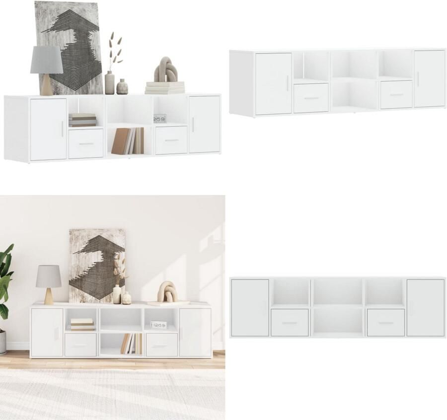 VidaXL Hoekkast 160x40x45 cm bewerkt hout wit Hoekkast Hoekkasten Hoek Kast Schappenkast