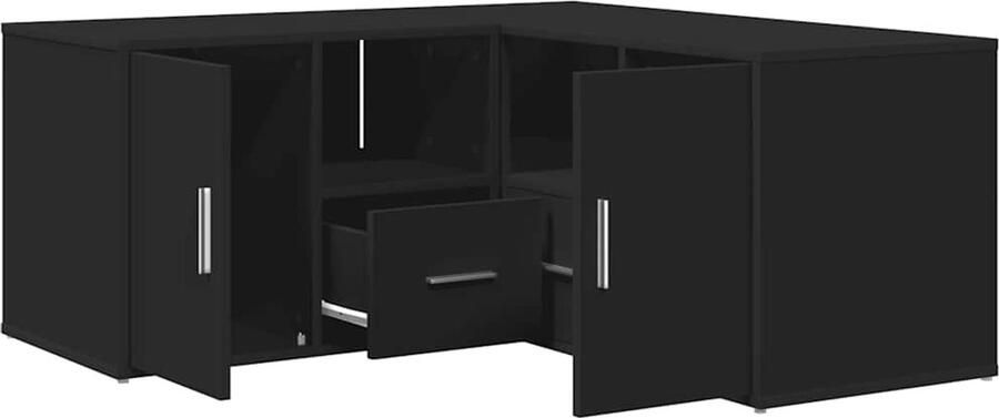 VidaXL Hoekkast 160x40x45 cm bewerkt hout zwart