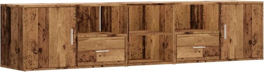 VidaXL Hoekkast 200x40x45 cm bewerkt hout oud houtkleurig - Foto 2