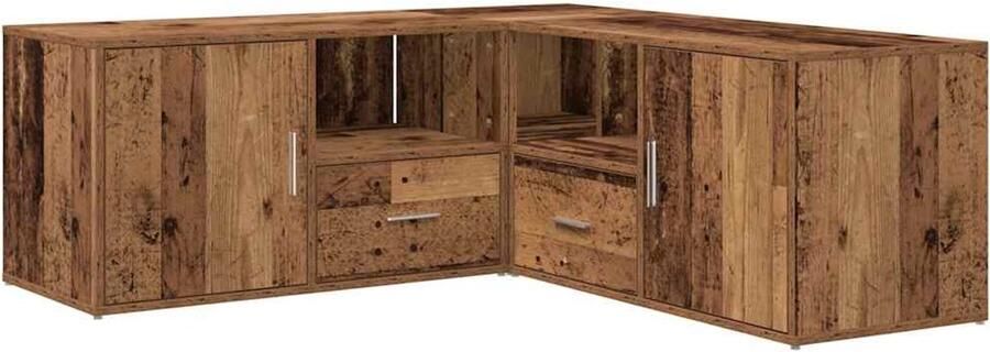 VidaXL Hoekkast 200x40x45 cm bewerkt hout oud houtkleurig