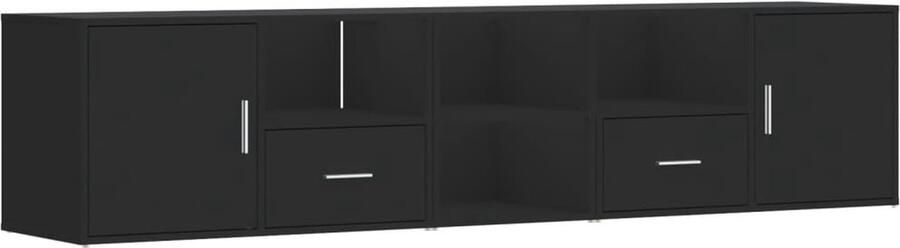 VidaXL Hoekkast 200x40x45 cm bewerkt hout zwart - Foto 2