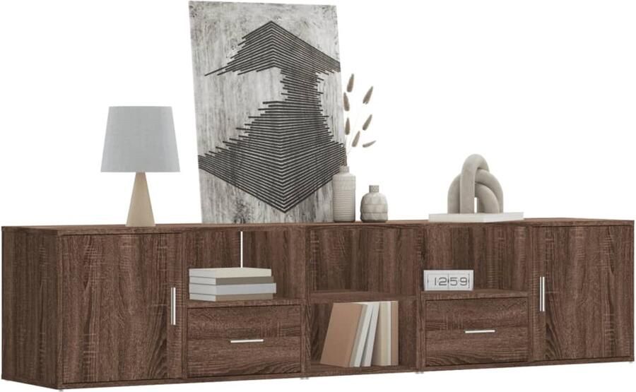 VidaXL Hoekkast 200x40x45 cm Bruin Eikenhout Hoekkast Hoekkasten Hoek Kast Schappenkast