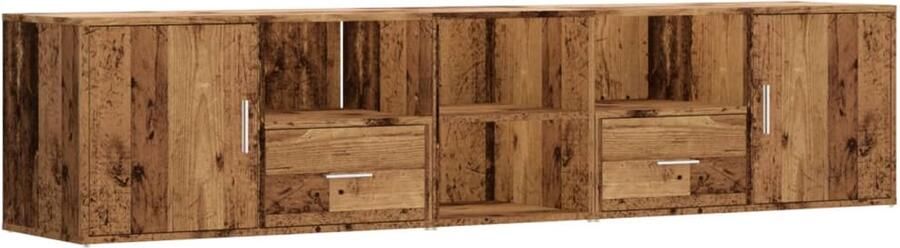 VidaXL Hoekkast 200x40x45 cm Oud Houtkleurig Hoekkast Hoekkasten Hoek Kast Schappenkast