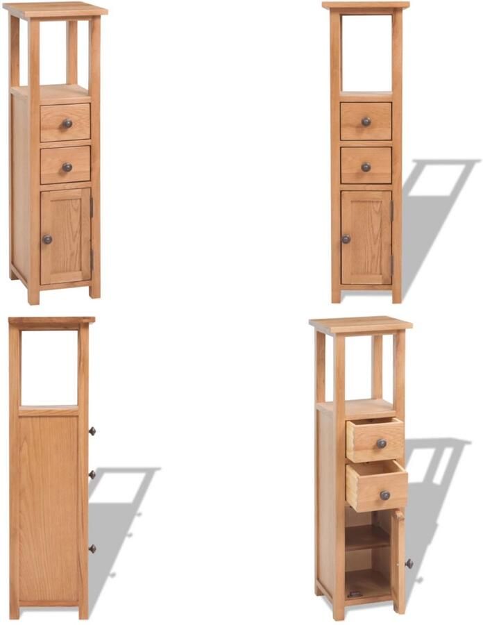 VidaXL Hoekkast 26x26x94 cm massief eikenhout Hoekkast Hoekkasten Hoektafel Hoektafels