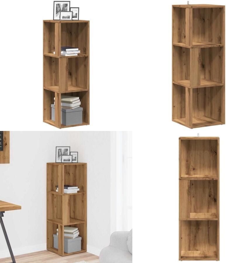 VidaXL Hoekkast 33x33x100 cm bewerkt hout artisanaal eikenkleur Hoekkast Hoekkasten Hoek Kast Opslagkast