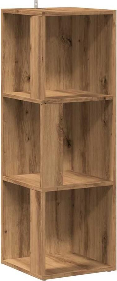 VidaXL Hoekkast 33x33x100 cm bewerkt hout artisanaal eikenkleur