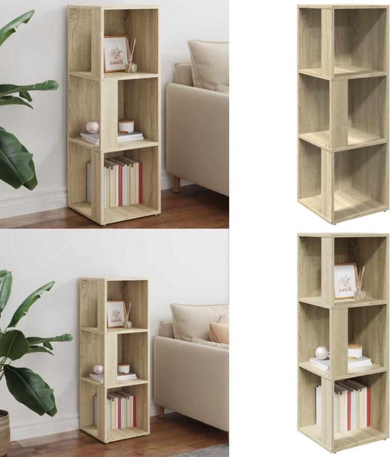 VidaXL Hoekkast 33x33x100 cm bewerkt hout sonoma eikenkleurig Hoekkast Hoekkasten Hoekschap Hoekschappen