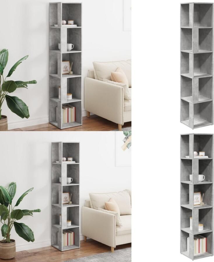 VidaXL Hoekkast 33x33x164 5 cm bewerkt hout betongrijs Hoekkast Hoekkasten Hoekschap Hoekschappen