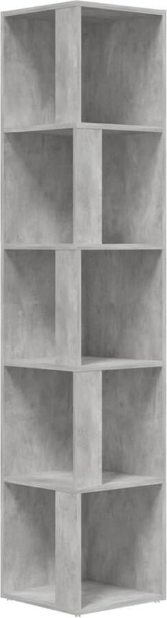 VidaXL -Hoekkast-33x33x164 5-cm-bewerkt-hout-betongrijs - Foto 2