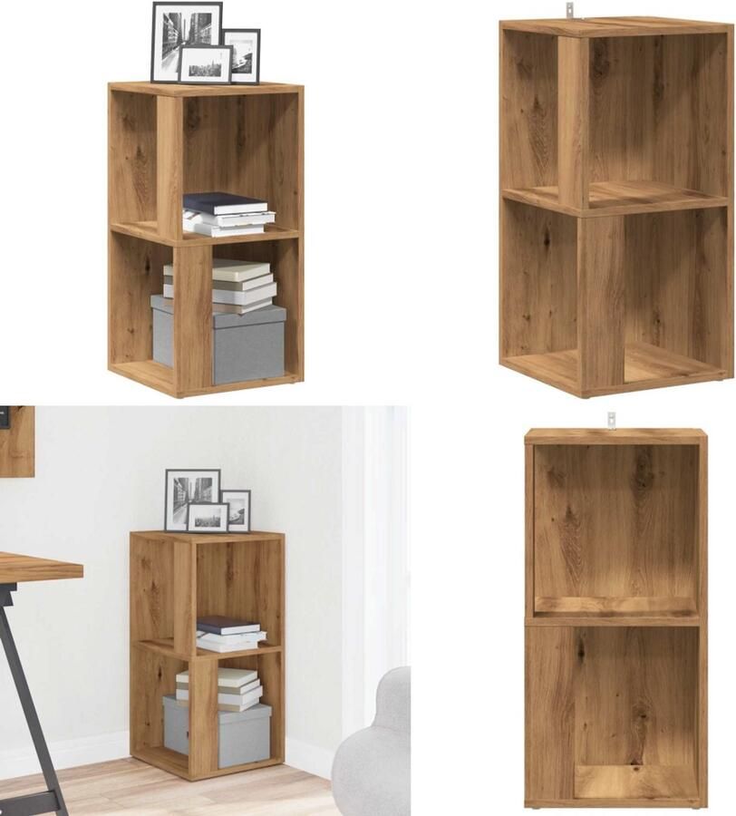 VidaXL Hoekkast 33x33x67 cm bewerkt hout artisanaal eikenkleur Hoekkast Hoekkasten Hoek Kast Opslagkast